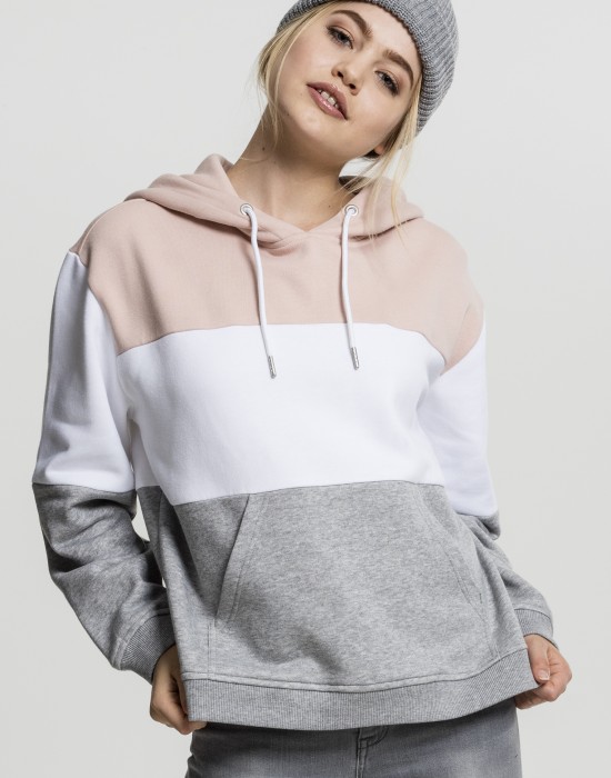 Дамски трицветен суичър Urban Classics light rose/white/grey, Жени - Lit.bg Дамски трицветен суичър Urban Classics light rose/white/grey, Жени - Lit.bg