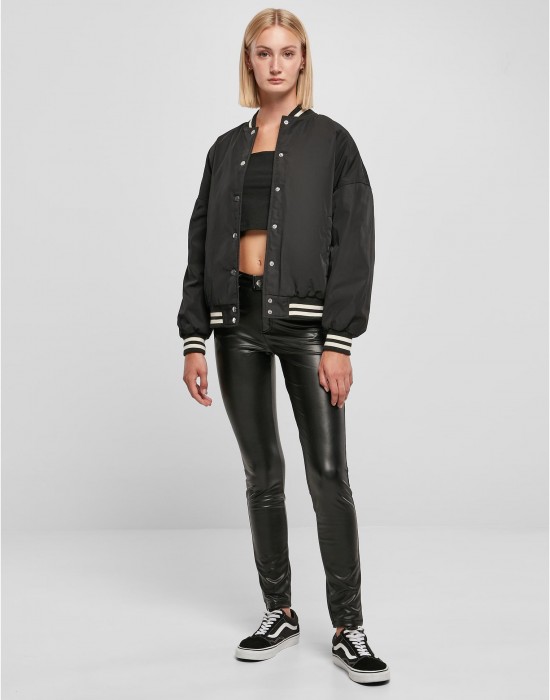 Дамско колежанско яке в черен цвят Urban Classics Ladies College Jacket, Якета - Lit.bg Дамско колежанско яке в черен цвят Urban Classics Ladies College Jacket, Якета - Lit.bg