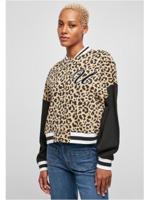 Дамско колежанско яке в цветен десен Urban Classics Ladies Jacket unionbeigeleo/black