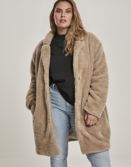 Дамско палто в пясъчен цвят Urban Classics Ladies Oversized Sherpa Coat, Жени - Lit.bg Дамско палто в пясъчен цвят Urban Classics Ladies Oversized Sherpa Coat, Жени - Lit.bg
