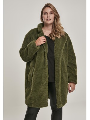 Дамско палто в цвят маслина Urban Classics Ladies Oversized Sherpa Coat