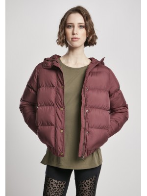 Дамско яке в червено от Urban Classics Ladies Hooded Puffer 