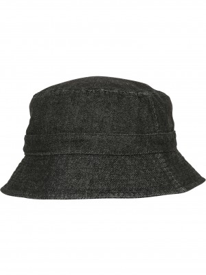Дънкова шапка идиотка в черен цвят Denim Bucket Hat 