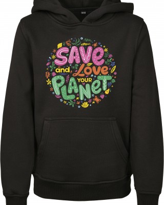 Детски суичър в черен цвят Mister Tee Save And Love