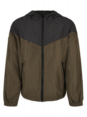 Детско спортно яке в масленозелен цвят Urban Classics 2-Tone Tech Windrunner 