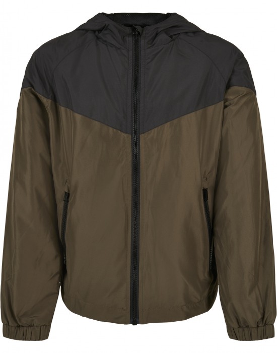 Детско спортно яке в масленозелен цвят Urban Classics 2-Tone Tech Windrunner, Деца - Lit.bg