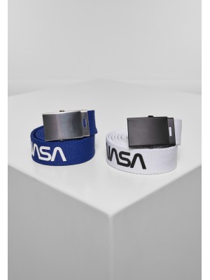 Два броя колани в бяло и синьо Mister Tee NASA 