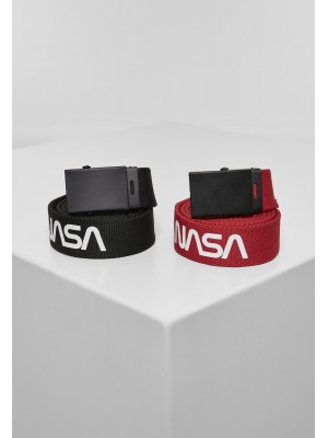 Два броя колани в черно и червено Mister Tee NASA 