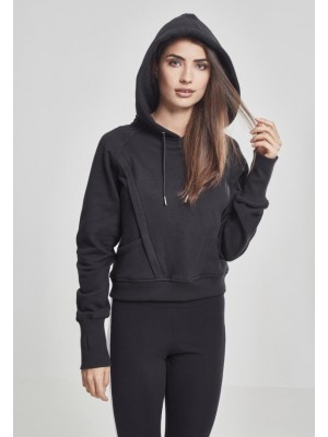 Къс дамски суичър Urban Classics в черен цвят