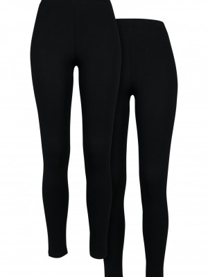 Комплект два броя дамски клинове в черен цвят Urban Classics Ladies Leggings 2 Pack