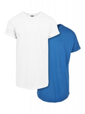 Комплект две мъжки тениски в бяло и синьо Urban Classics