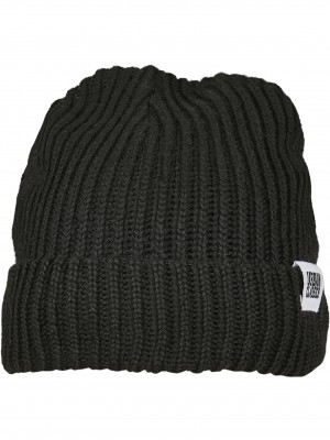 Мъжка черна шапка бийни Urban Classics Recycled Yarn Fisherman Beanie 