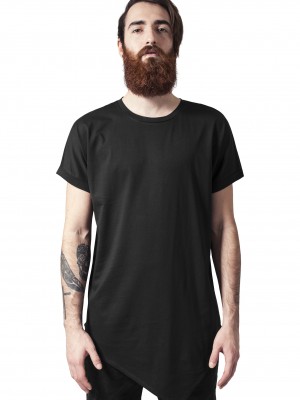 Мъжка дълга тениска в черно Asymetric Long Tee