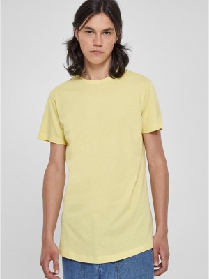 Мъжка дълга тениска в светложълт цвят Urban Classics Shaped Long Tee