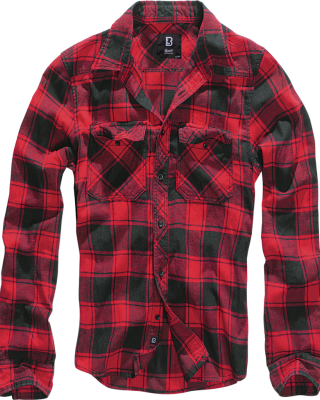Мъжка карирана риза в червен цвят Brandit Check Shirt red/black