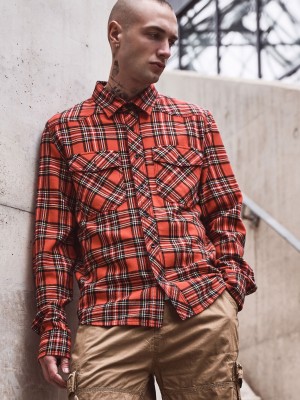 Мъжка карирана риза в червен цвят Brandit Check tartan