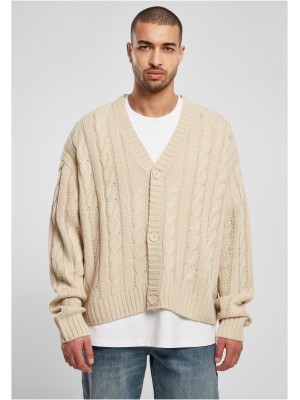 Мъжка плетена жилетка в бежов цвят Urban Classics Boxy Cardigan
