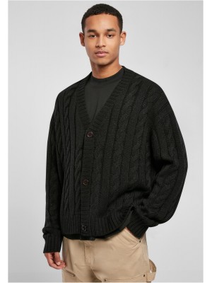 Мъжка плетена жилетка в черен цвят Urban Classics Boxy Cardigan