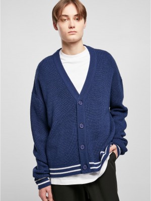Мъжка плетена жилетка в син цвят Urban Classics