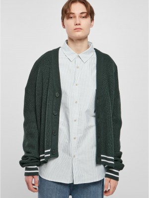 Мъжка плетена жилетка в тъмнозелен цвят Urban Classics