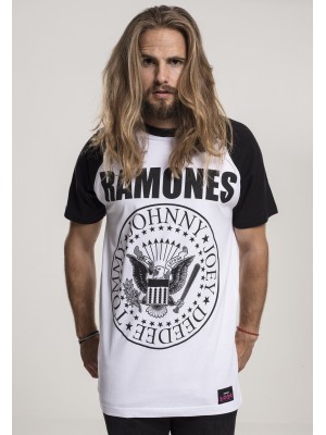 Мъжка тениска MERCHCODE Ramones Circle в бяло и черно