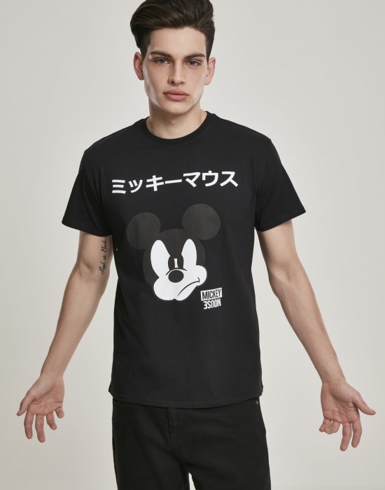 Мъжка тениска Merchcode  Mickey Japanese в черен цвят, Мъже - Lit.bg