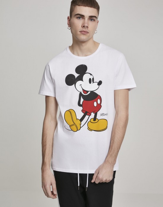 Мъжка тениска Merchcode Mickey Mouse в бял цвят, Мъже - Lit.bg