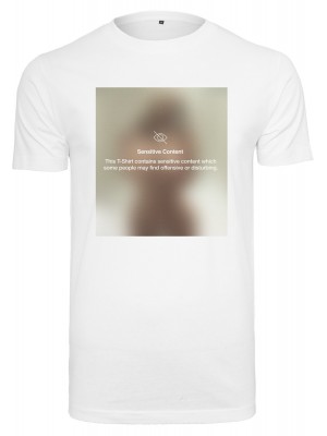 Мъжка тениска Mister Tee Sensitive Content в бял цвят
