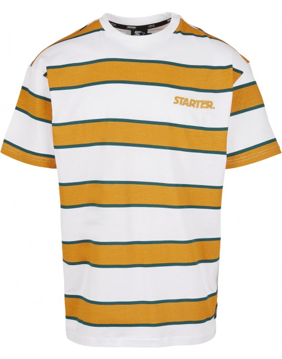 Мъжка тениска Starter Logo Striped в бял и жълт цвят, Мъже - Lit.bg