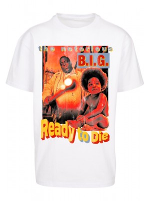 Мъжка тениска в бял цвят Mister Tee Biggie Ready To Die Oversize Tee white 