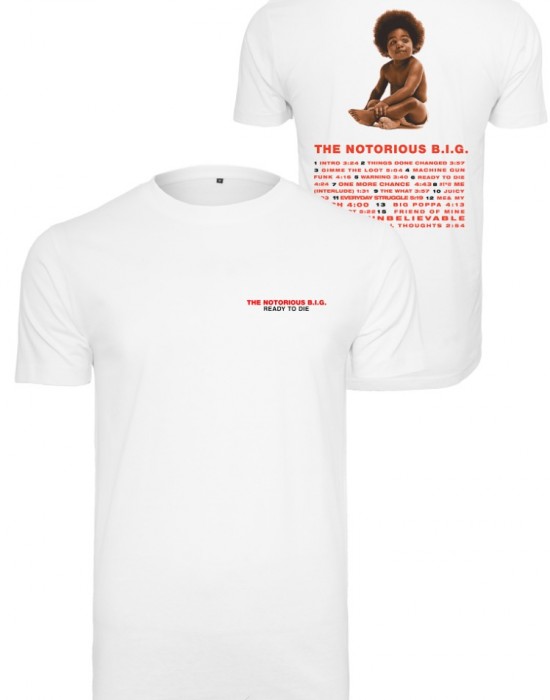 Мъжка тениска в бял цвят Mister Tee Biggie Ready To Die Tracklist, Тениски - Lit.bg Мъжка тениска в бял цвят Mister Tee Biggie Ready To Die Tracklist, Мъже - Lit.bg