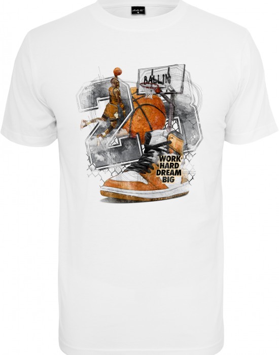 Мъжка тениска в бял цвят Mister Tee Vintage Ballin, Мъже - Lit.bg