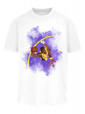Мъжка тениска в бяло Basketball Clouds 2.0 Oversize Tee