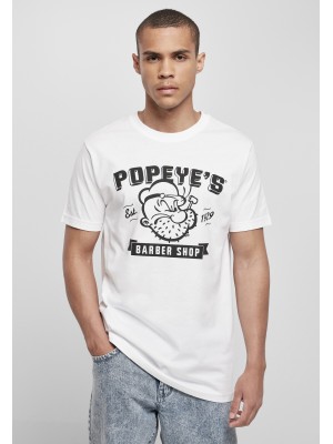 Мъжка тениска в бяло Merchcode Popeye Barber Shop