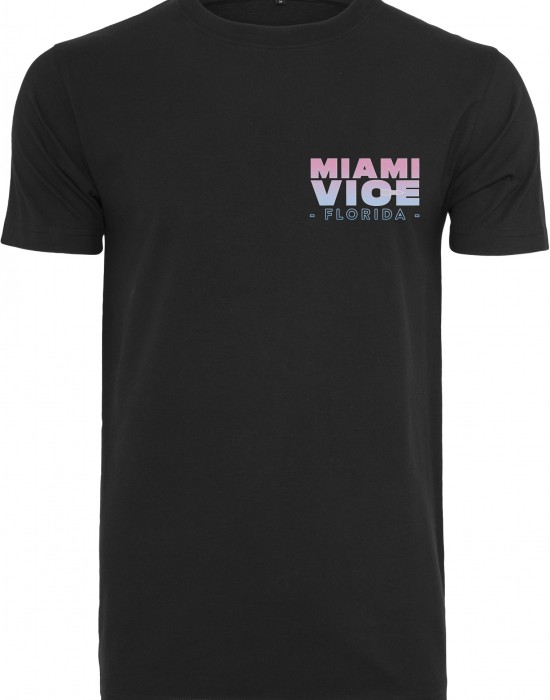 Мъжка тениска в черен цвят Merchcode Miami Vice Florida, Мъже - Lit.bg