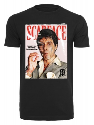 Мъжка тениска в черен цвят Merchcode Scarface Magazine Cover 