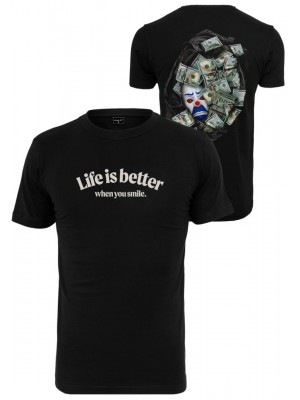 Мъжка тениска в черен цвят Mister Tee Life Is Better 