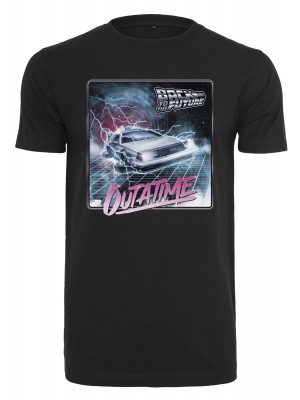 Мъжка тениска в черно Merchcode Back To The Future Outatime 
