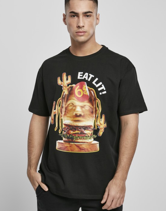 Мъжка тениска в черно Mister Tee Eat Lit Oversize, Мъже - Lit.bg