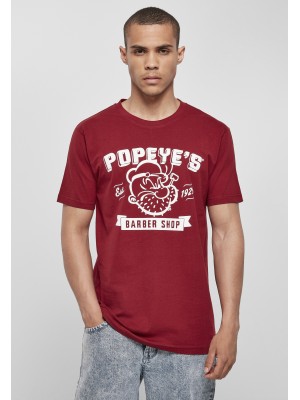 Мъжка тениска в червено Merchcode Popeye Barber Shop 