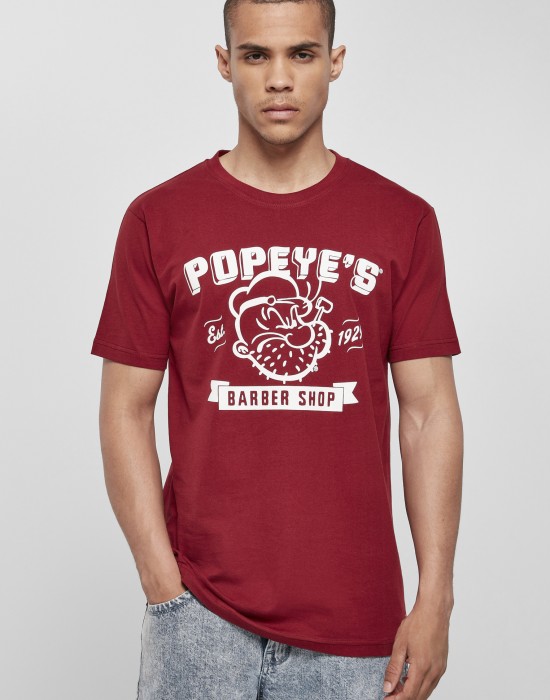 Мъжка тениска в червено Merchcode Popeye Barber Shop, Тениски - Lit.bg