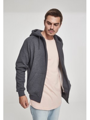 Мъжки изчистен суичър с цип Urban Classics charcoal TB014C