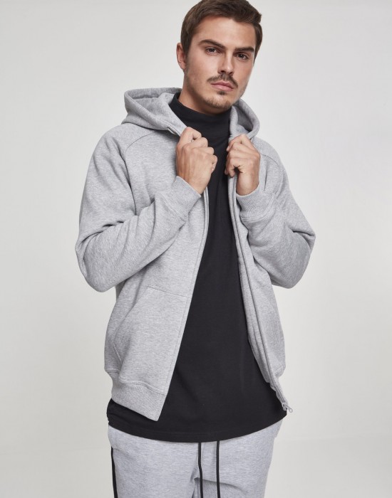 Мъжки изчистен суичър с цип Urban Classics gray TB014C, Мъже - Lit.bg Мъжки изчистен суичър с цип Urban Classics gray TB014C, Мъже - Lit.bg