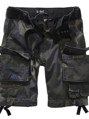 Мъжки къси карго панталони в камуфлажен цвят Savage Ripstop М90 darkcamo