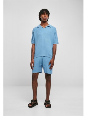 Мъжки къси панталони в светлосин цвят Urban Classics Ribbed Shorts
