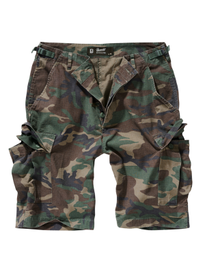 Мъжки къси панталони в зелен камуфлаж Brandit BDU Ripstop woodland