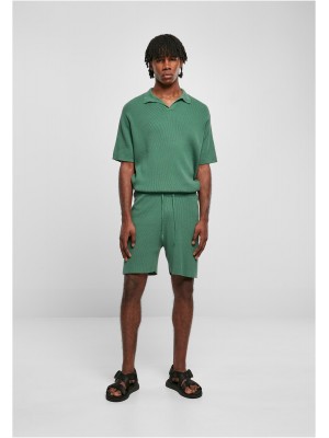 Мъжки къси панталони в зелен цвят Urban Classics Ribbed Shorts
