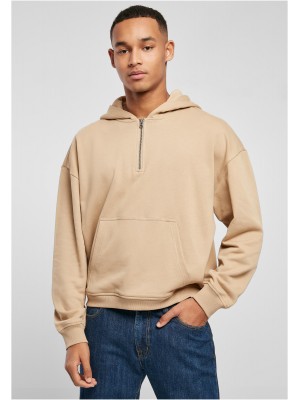 Мъжки суичър с качулка и цип в бежово Urban Classics Zip Hoody unionbeige