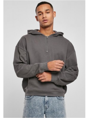 Мъжки суичър с качулка и цип в сиво Urban Classics Zip Hoody unionbeige