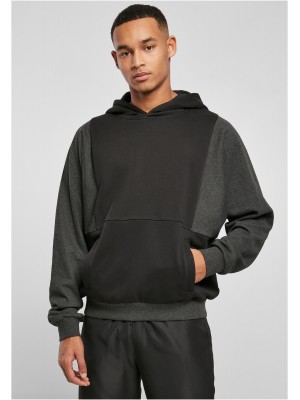 Мъжки суичър с качулка в черен цвят Urban Classics Hoody black/charcoal 